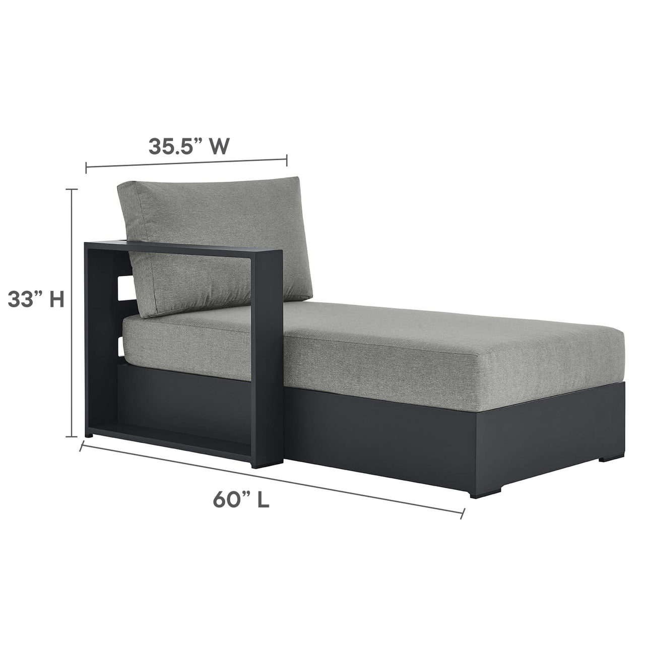 Tahlor 4-Piece Alfresco Powder-Coated Aluminum Sectional Sofa Set, Gray