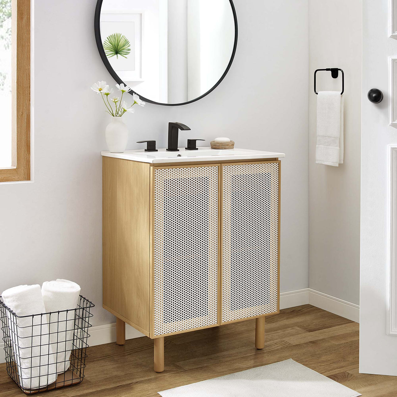 Kayatan Vanity Unit, Small, White & Oak