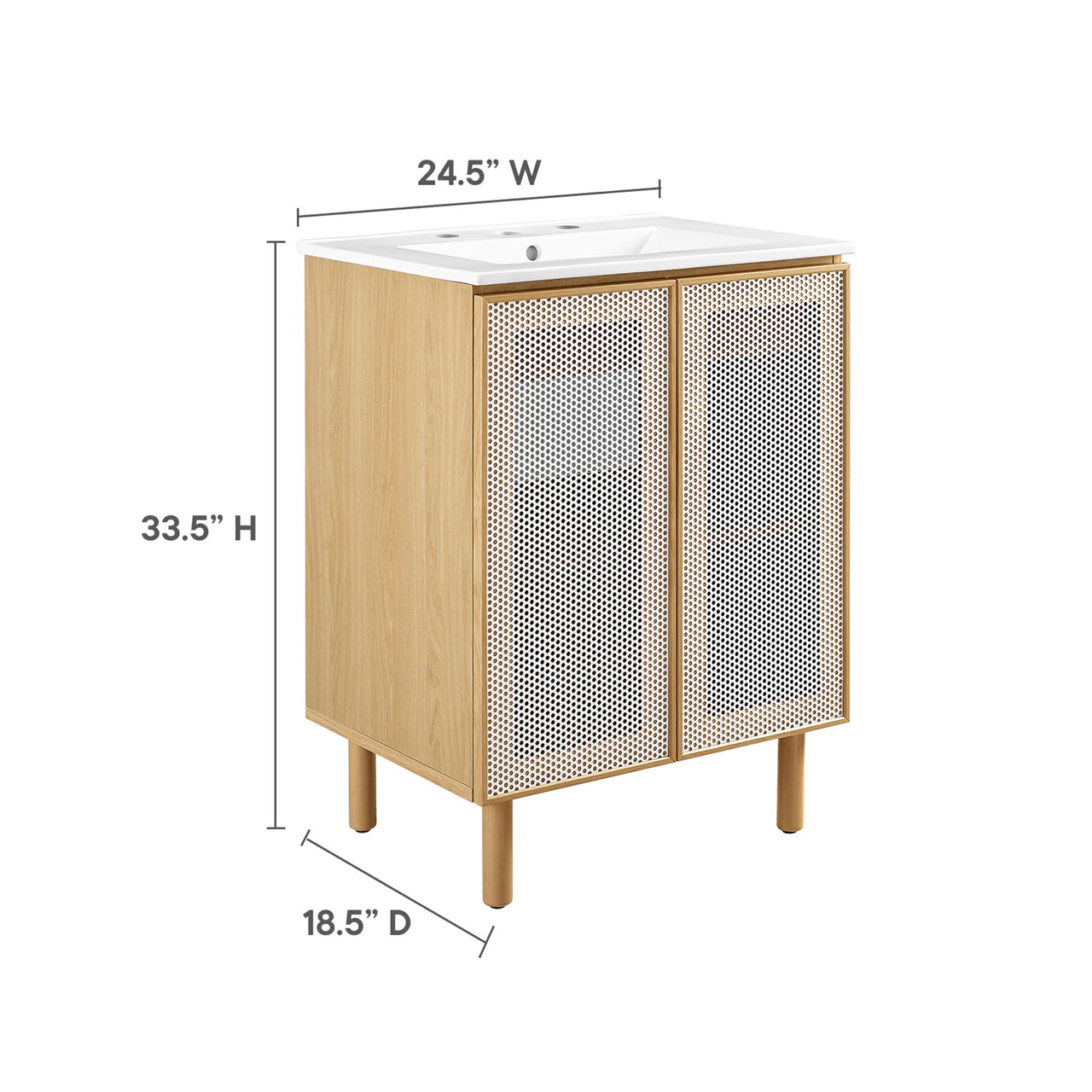 Kayatan Vanity Unit, Small, White & Oak