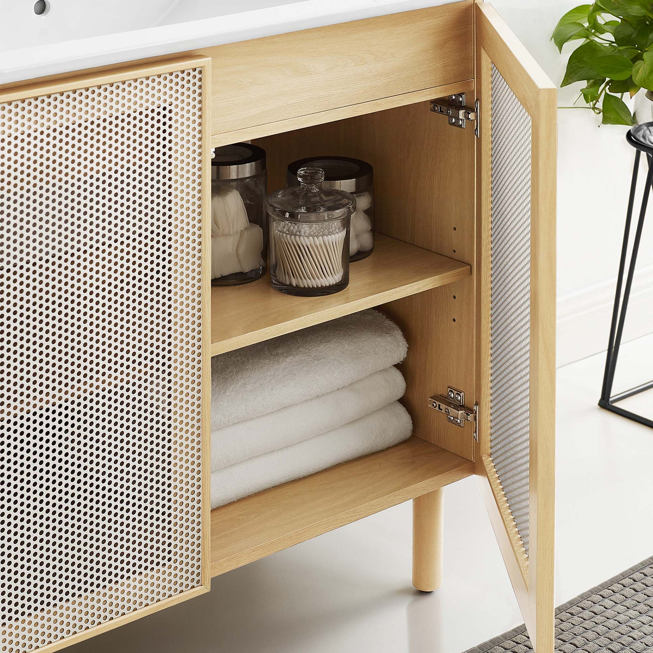 Kayatan Vanity Unit, Large, White & Oak