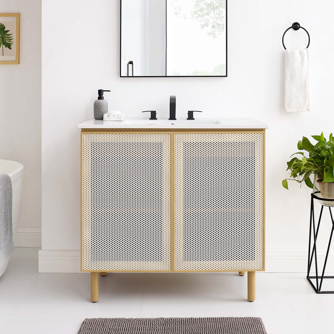 Kayatan Vanity Unit, Large, White & Oak