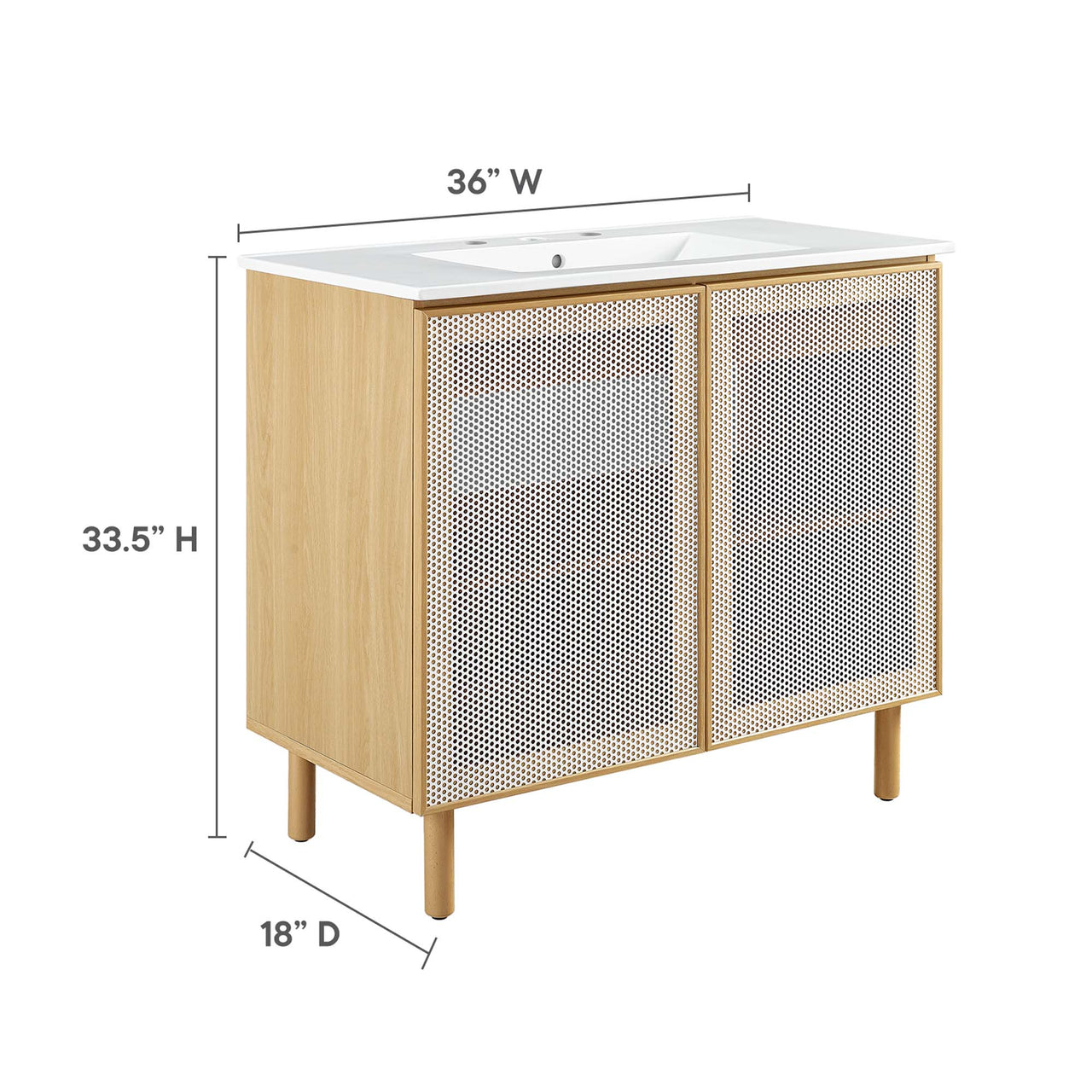 Kayatan Vanity Unit, Large, White & Oak