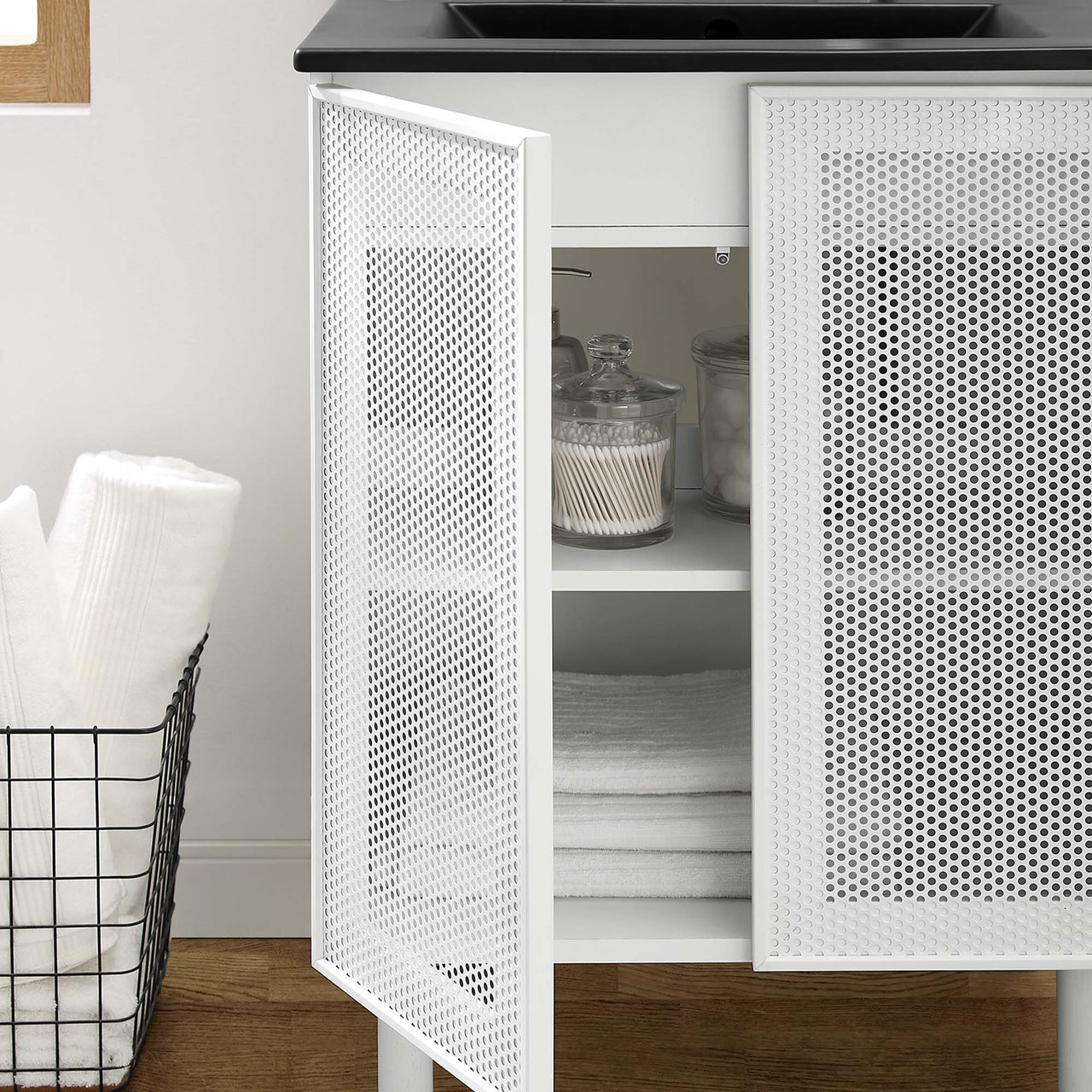 Kayatan Vanity Unit, Small, Black & White