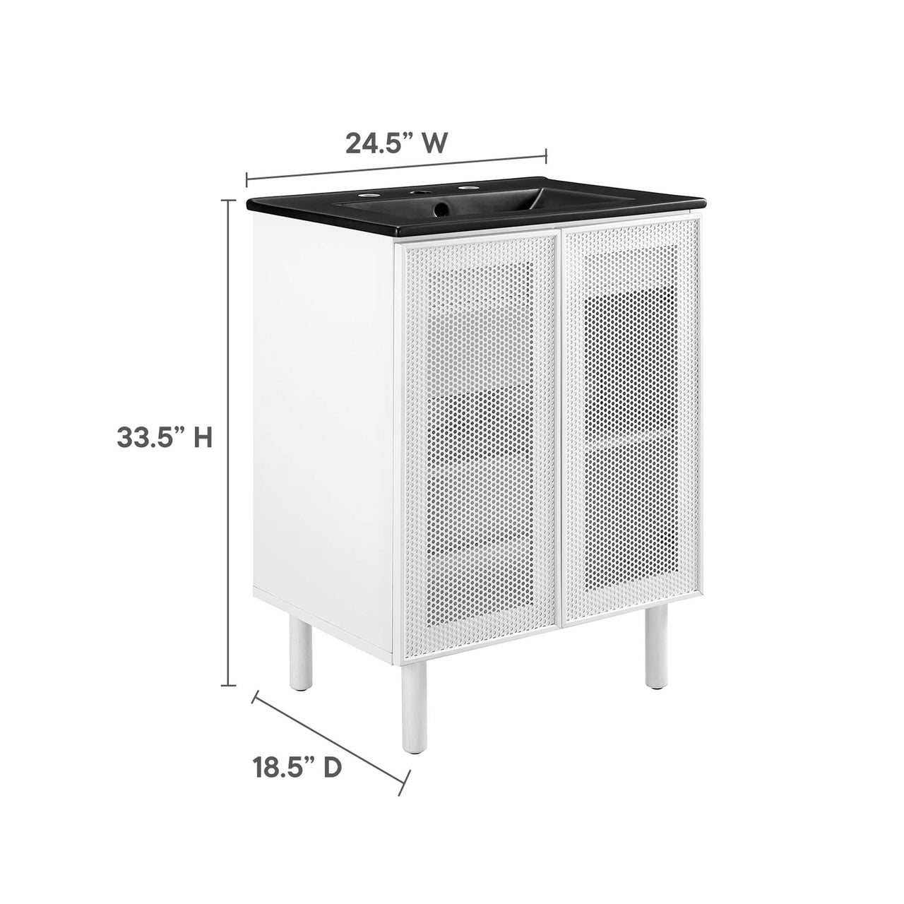 Kayatan Vanity Unit, Small, Black & White