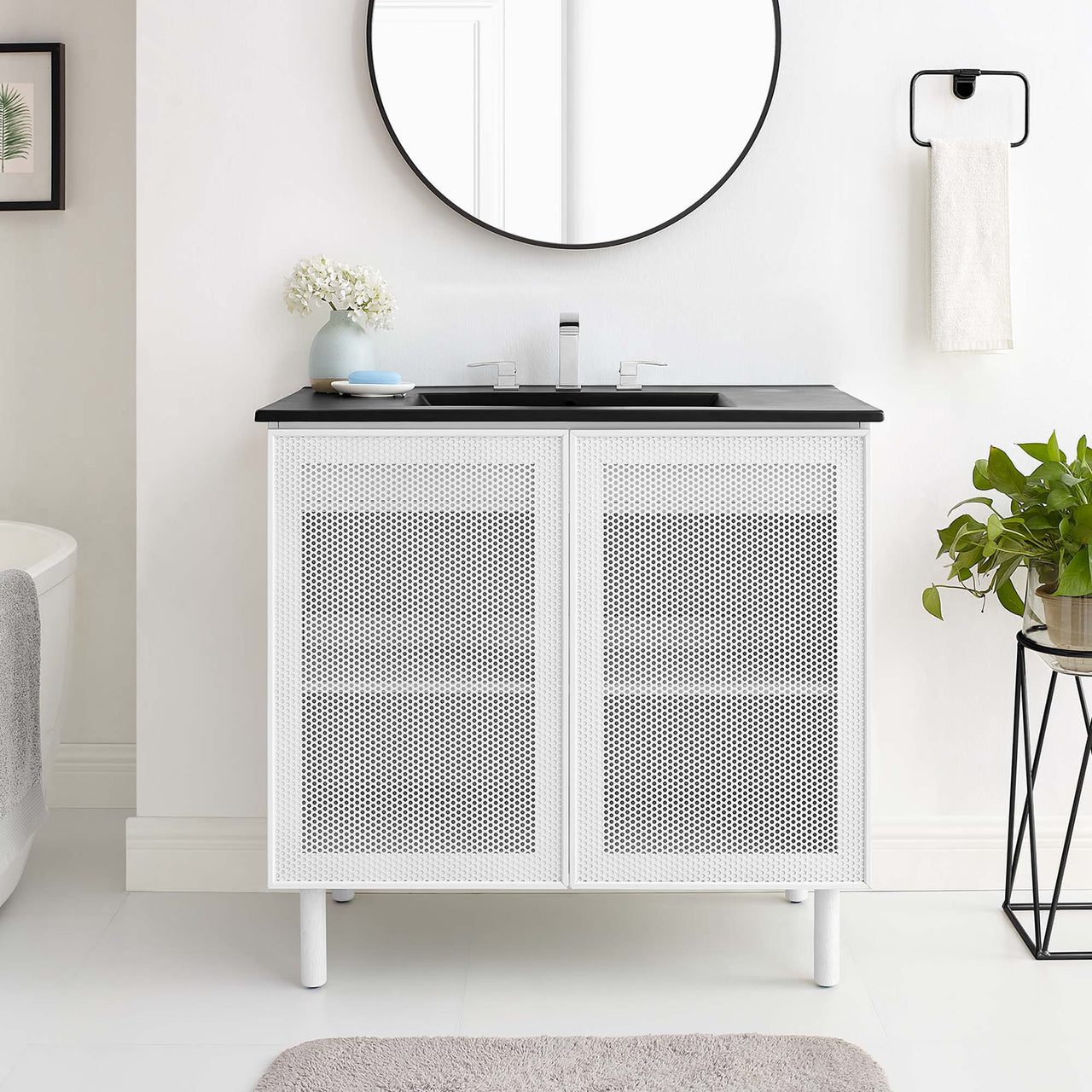 Kayatan Vanity Unit, Large, Black & White