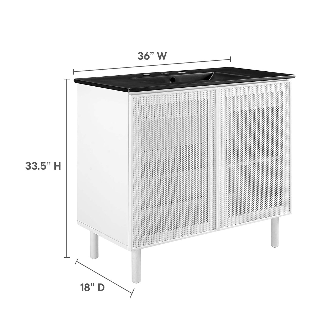 Kayatan Vanity Unit, Large, Black & White