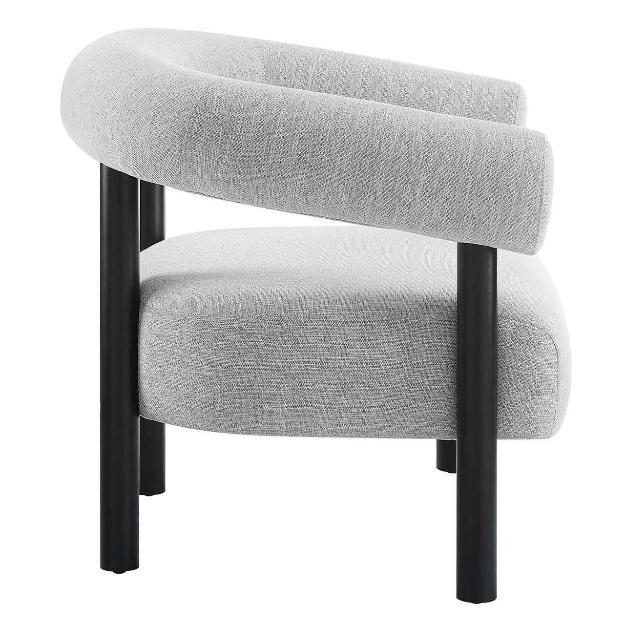 Feynelle Fabric Accent Chair, Light Gray & Black