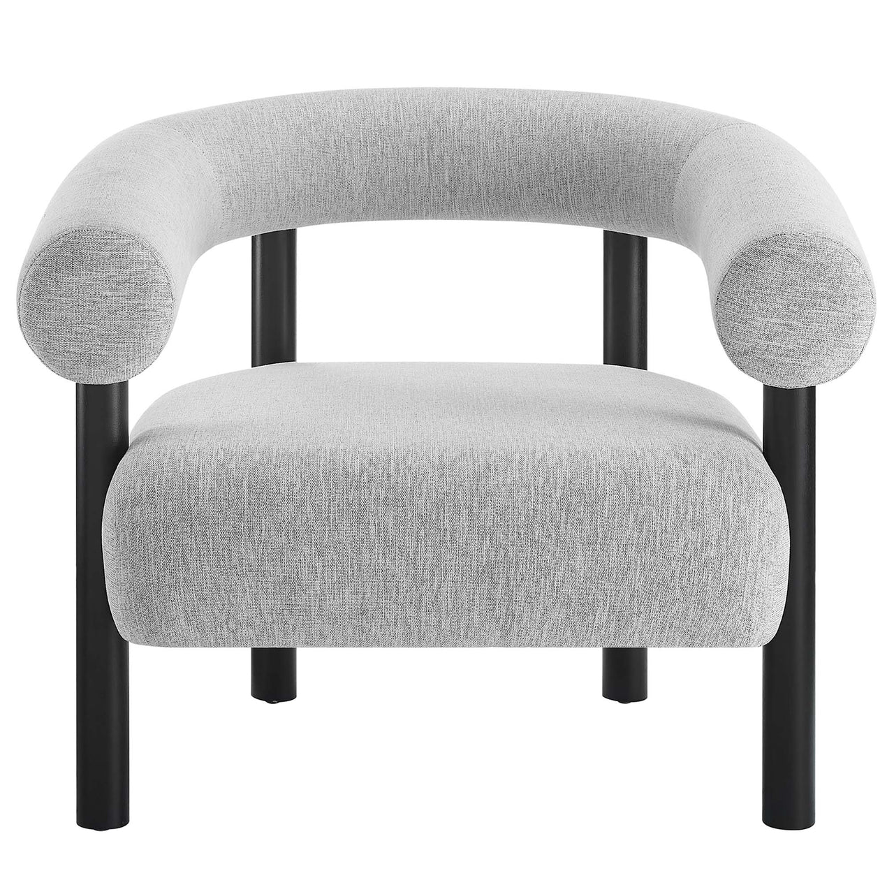 Feynelle Fabric Accent Chair, Light Gray & Black