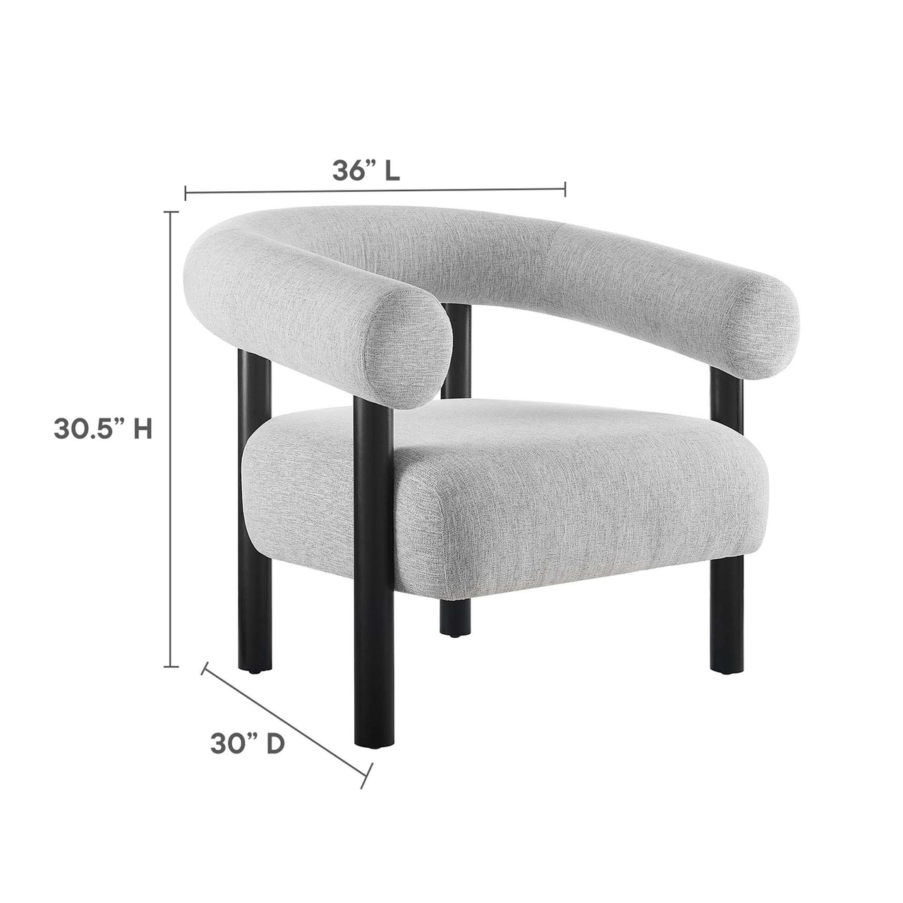 Feynelle Fabric Accent Chair, Light Gray & Black