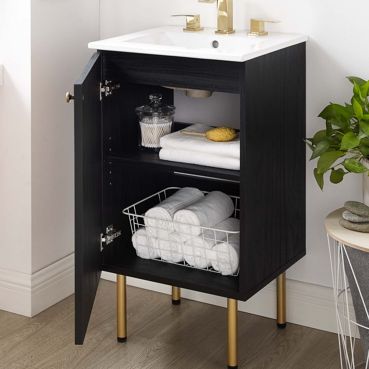 Calden Vanity Unit, Extra Small, Black & White