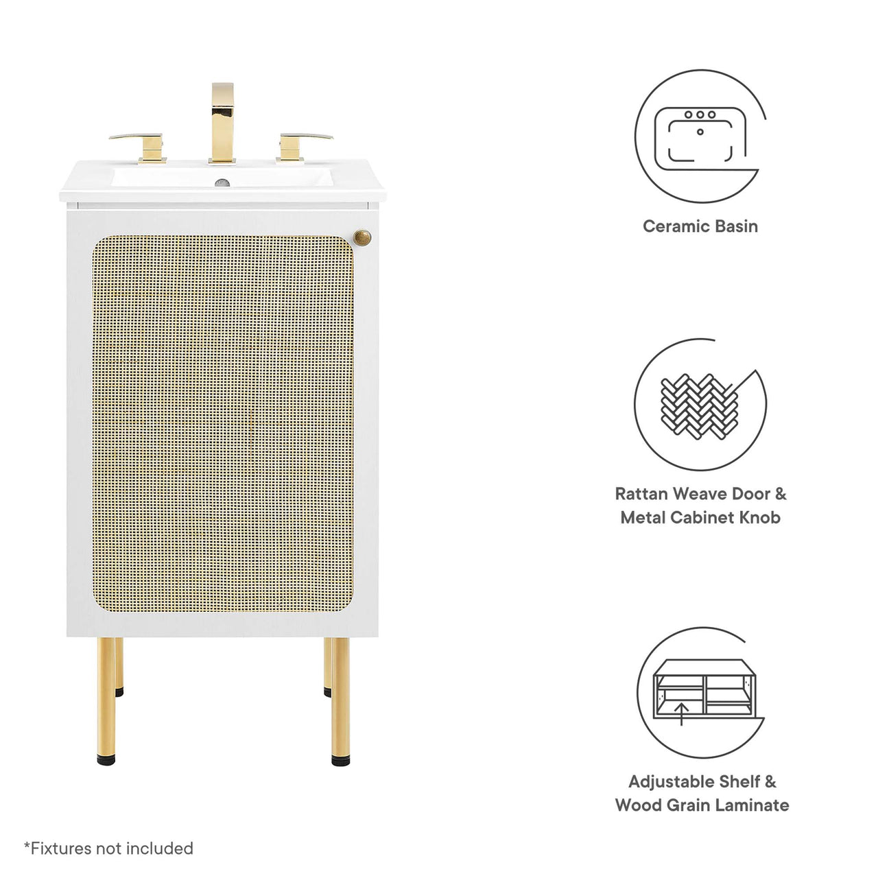 Calden Vanity Unit, Extra Small, White