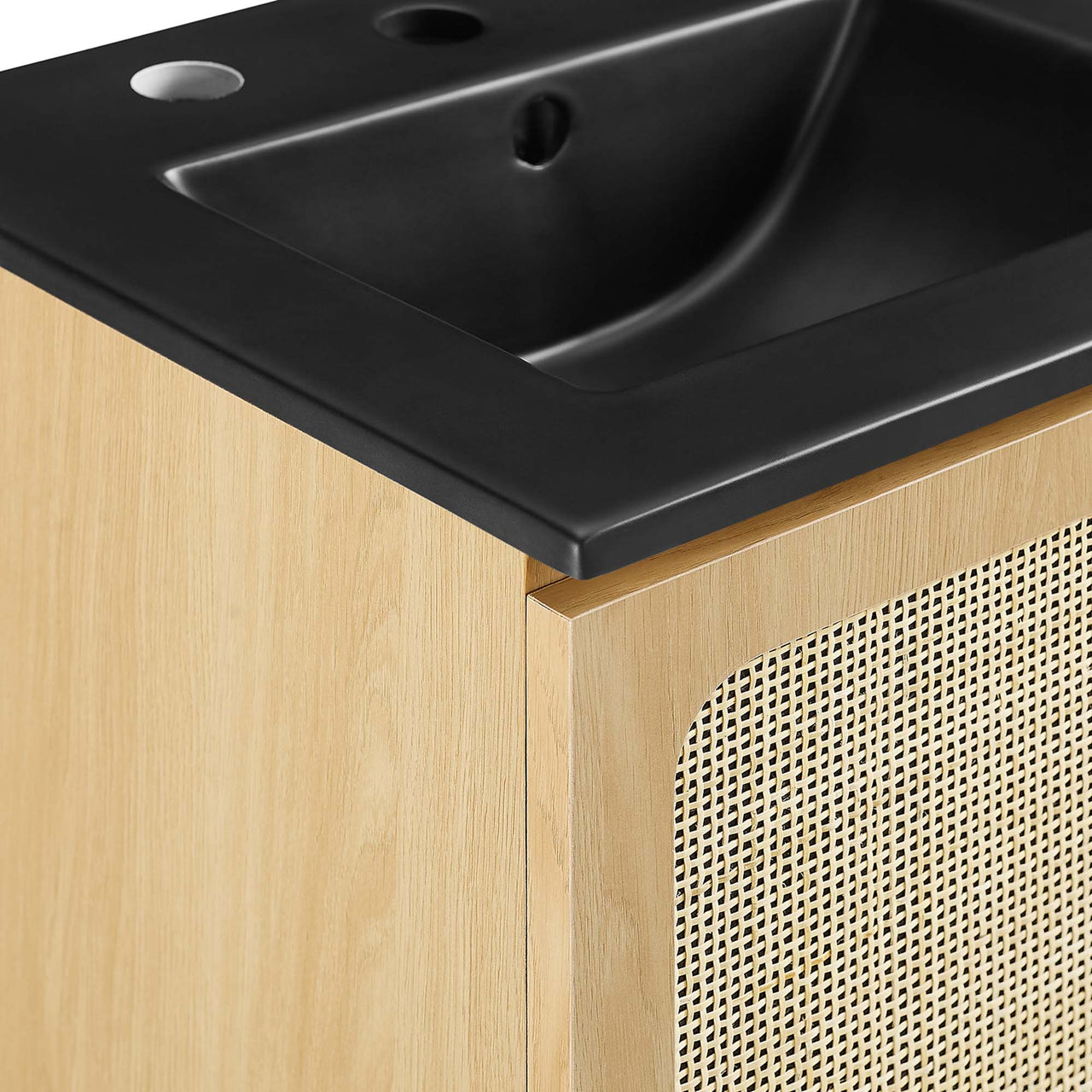 Calden Vanity Unit, Extra Small, Oak & Black