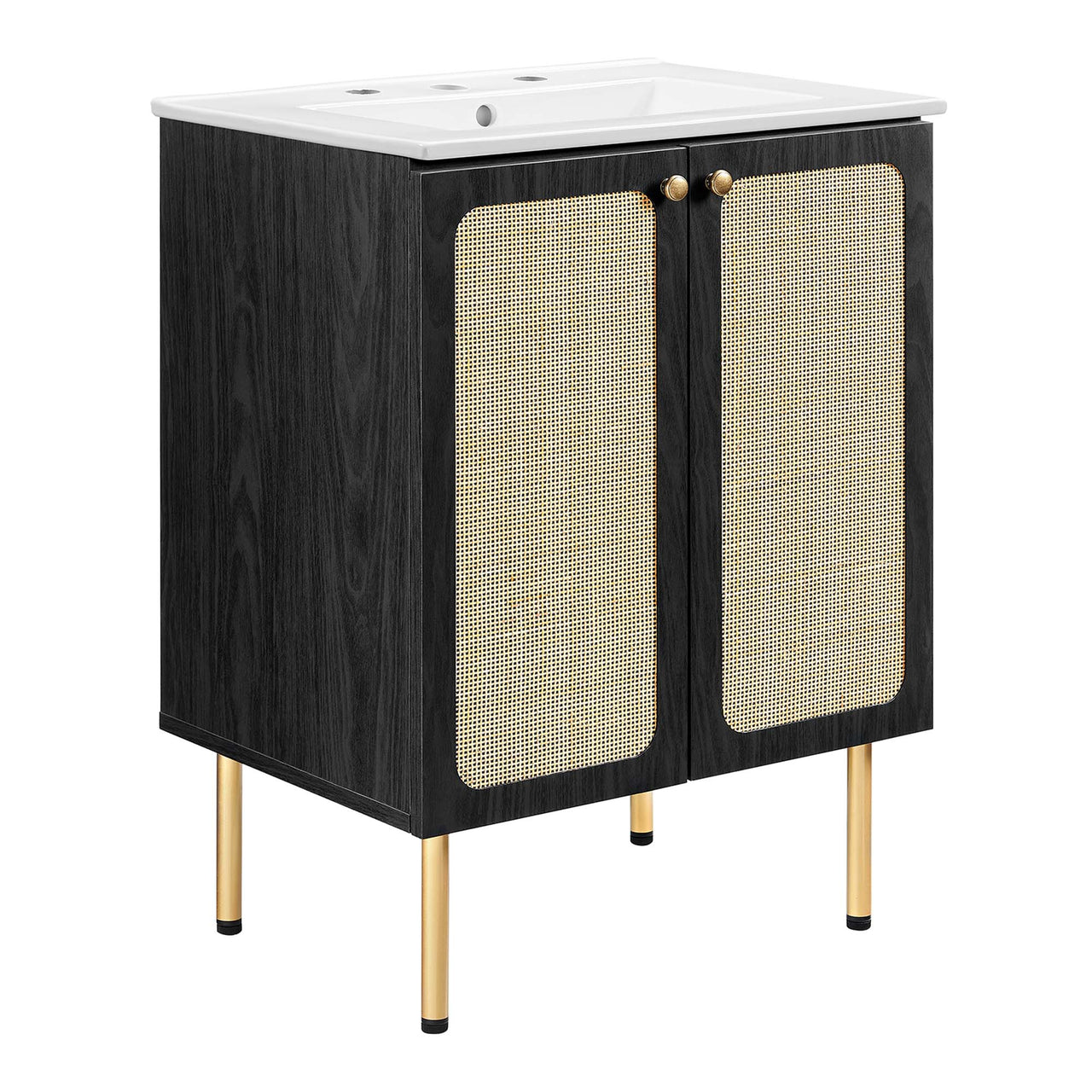 Calden Vanity Unit, Small, Black & White