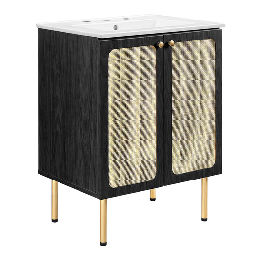 Calden Vanity Unit, Small, Black & White