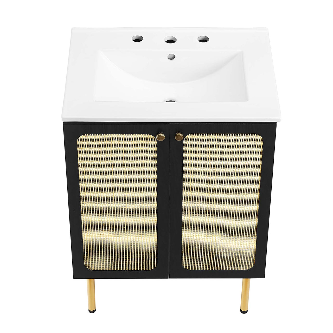 Calden Vanity Unit, Small, Black & White