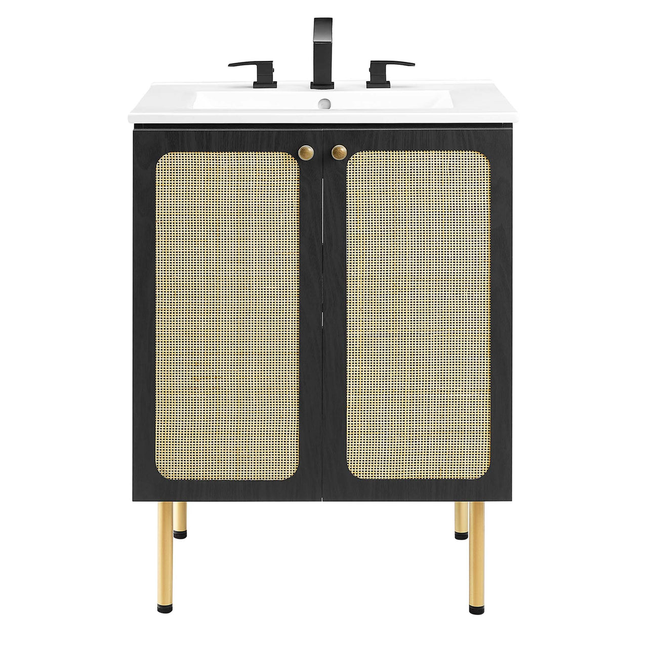 Calden Vanity Unit, Small, Black & White