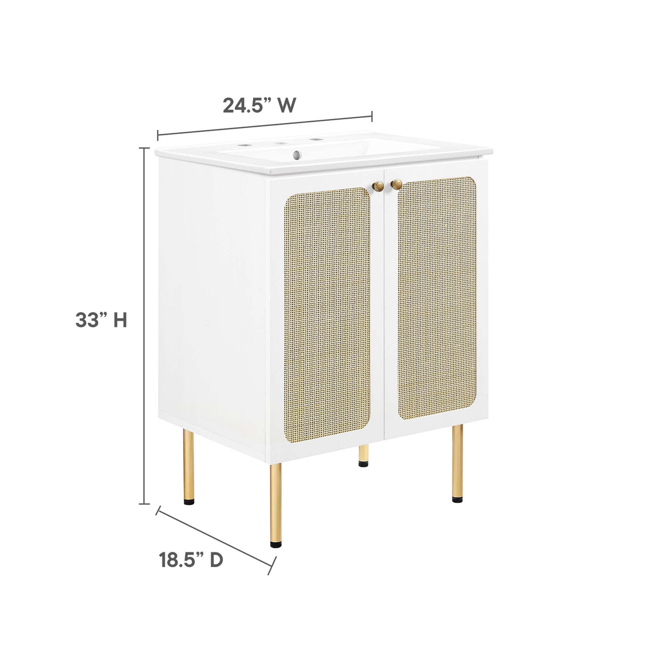 Calden Vanity Unit, Small, White