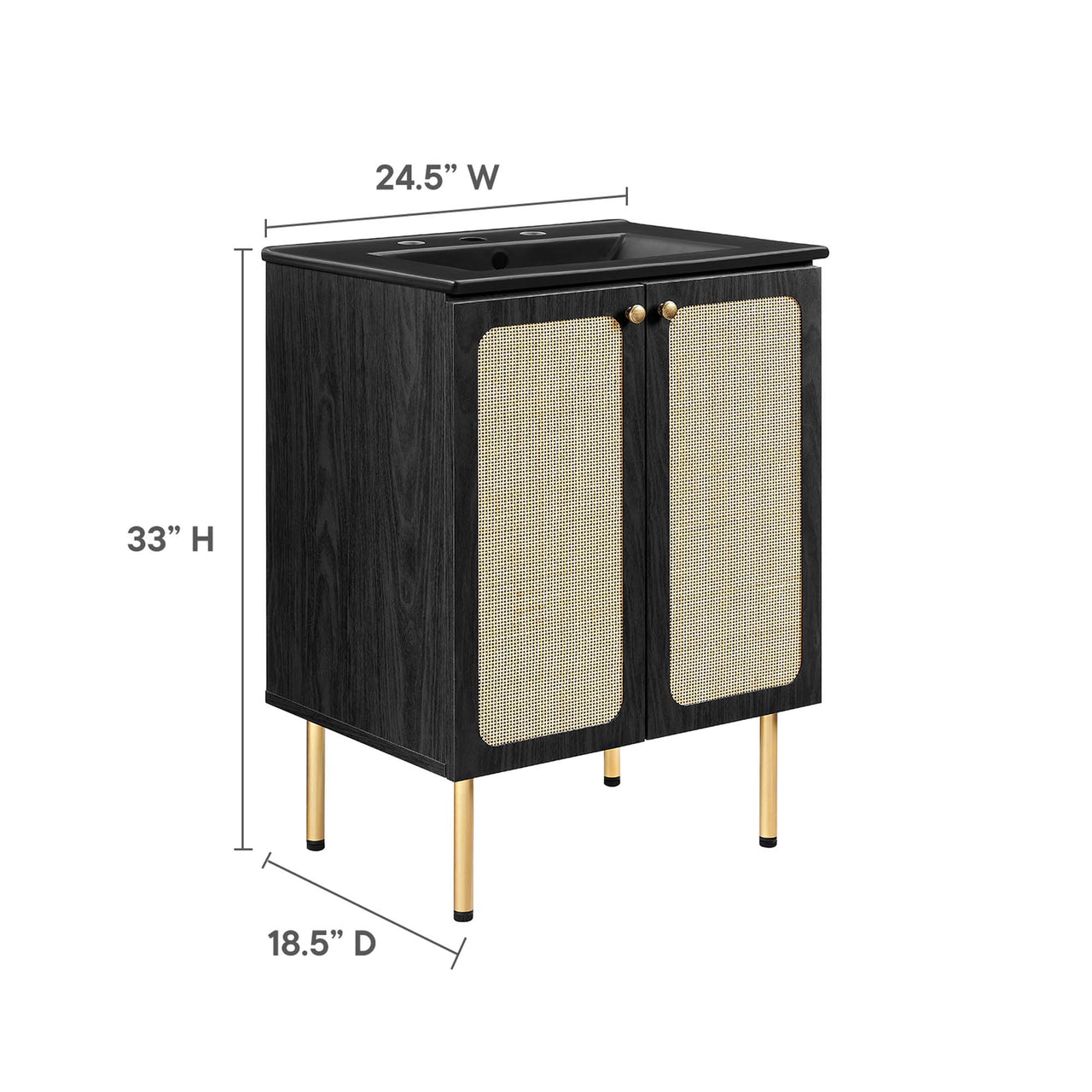 Calden Vanity Unit, Small, Black