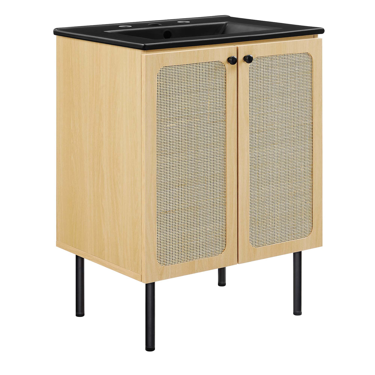 Calden Vanity Unit, Small, Oak & Black