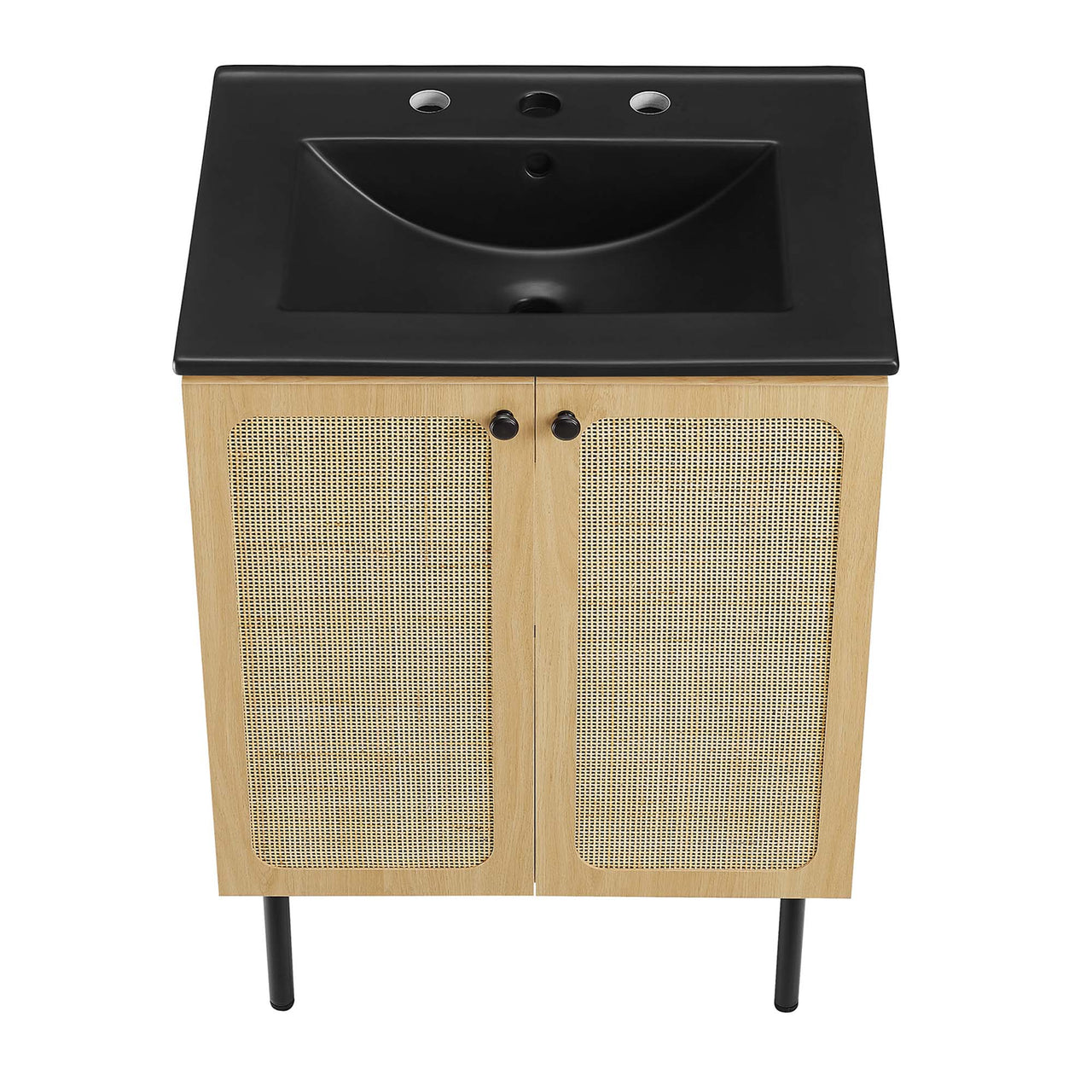 Calden Vanity Unit, Small, Oak & Black