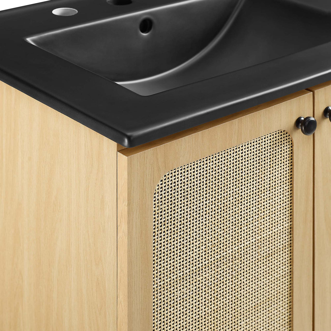 Calden Vanity Unit, Small, Oak & Black