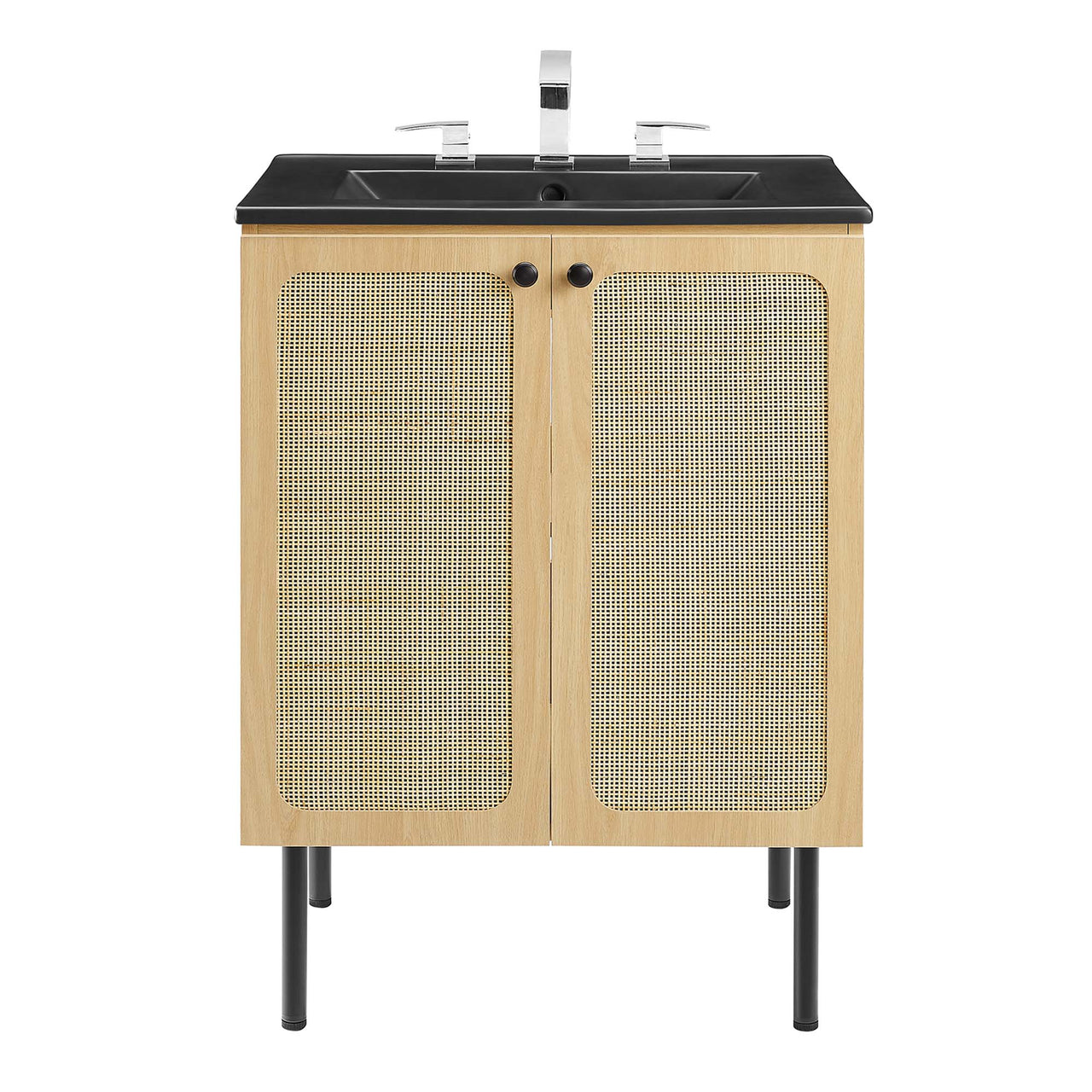 Calden Vanity Unit, Small, Oak & Black