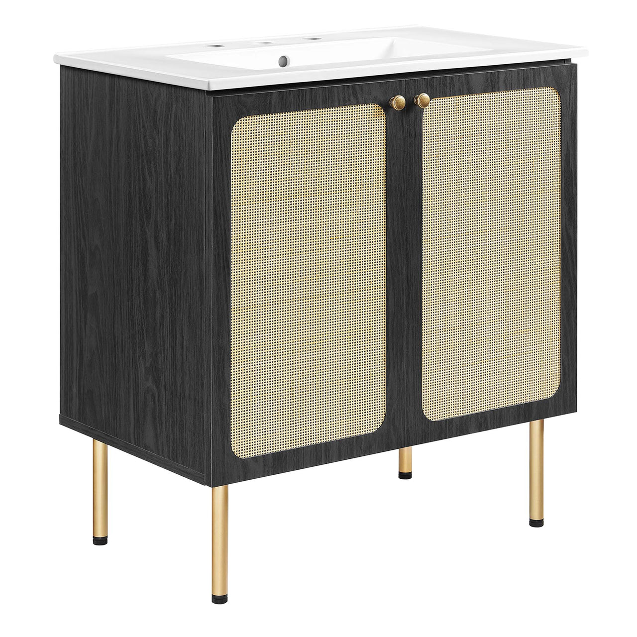 Calden Vanity Unit, Medium, Black & White