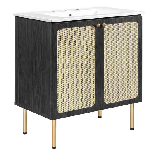 Calden Vanity Unit, Medium, Black & White