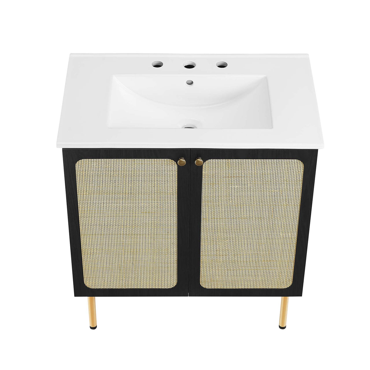 Calden Vanity Unit, Medium, Black & White