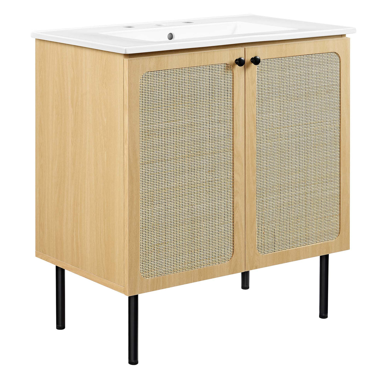 Calden Vanity Unit, Medium, Oak & White