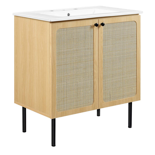 Calden Vanity Unit, Medium, Oak & White