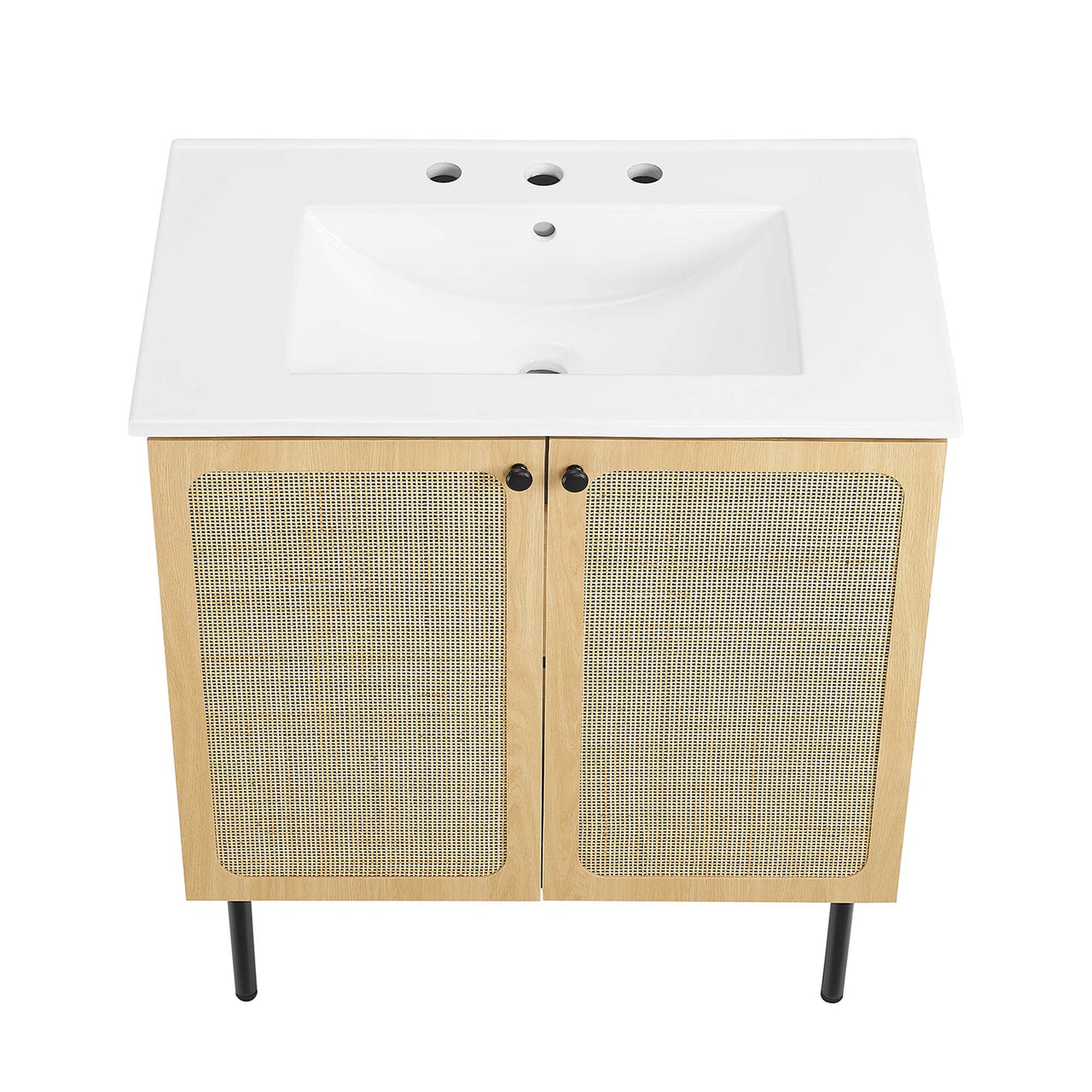 Calden Vanity Unit, Medium, Oak & White