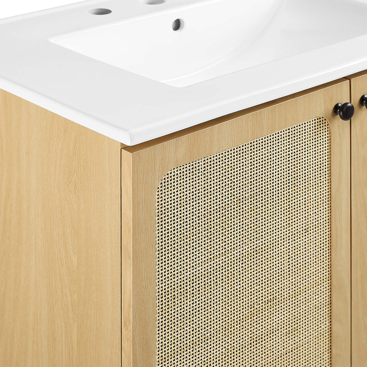 Calden Vanity Unit, Medium, Oak & White