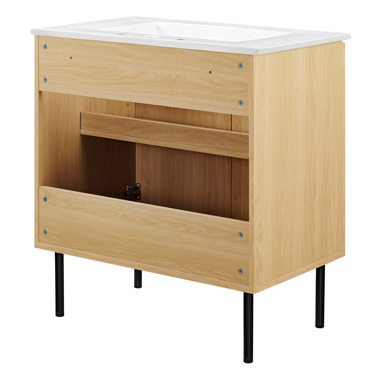 Calden Vanity Unit, Medium, Oak & White