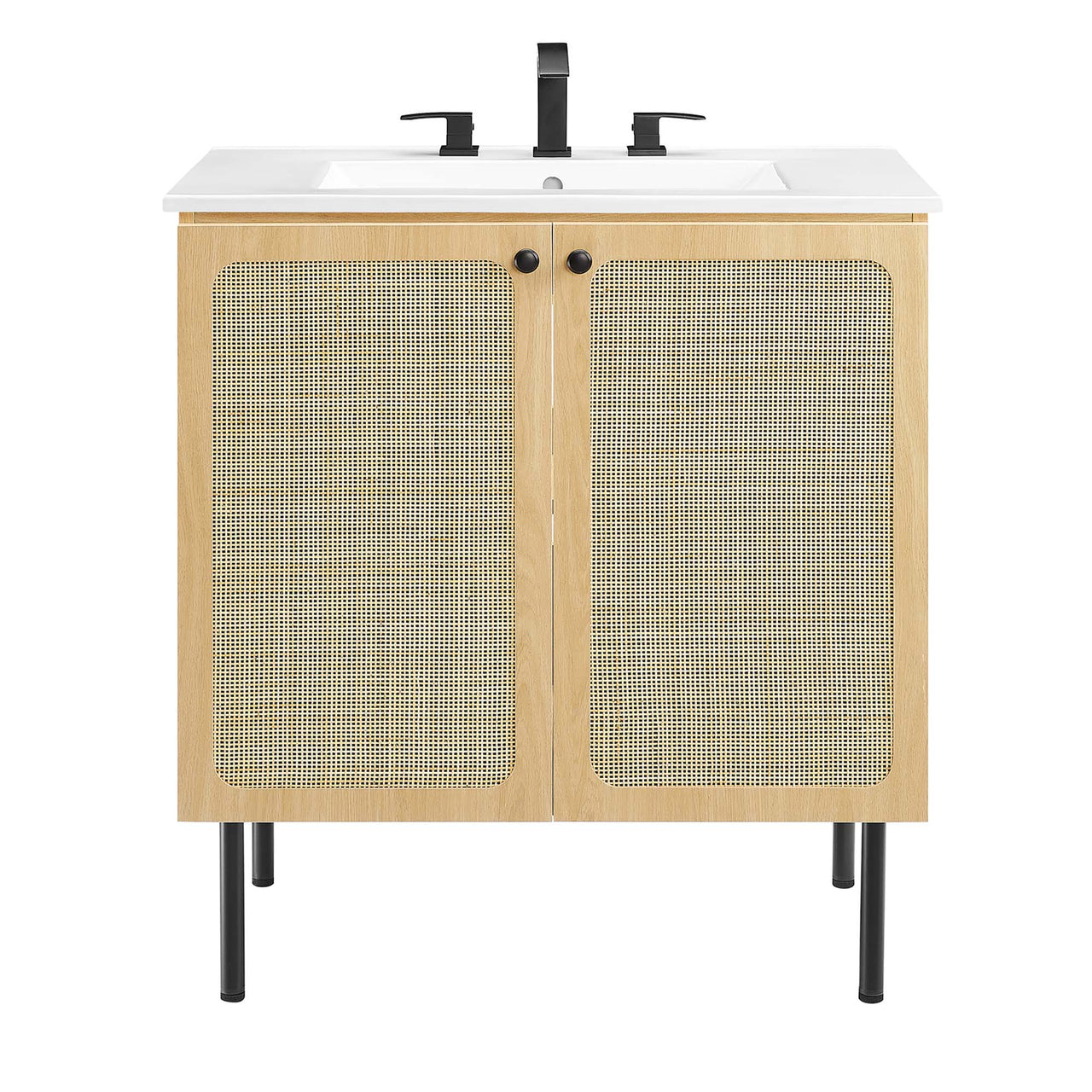 Calden Vanity Unit, Medium, Oak & White