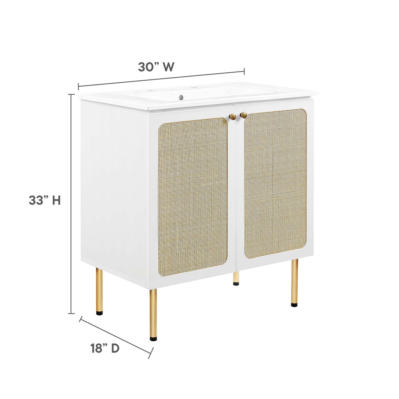 Calden Vanity Unit, Medium, White