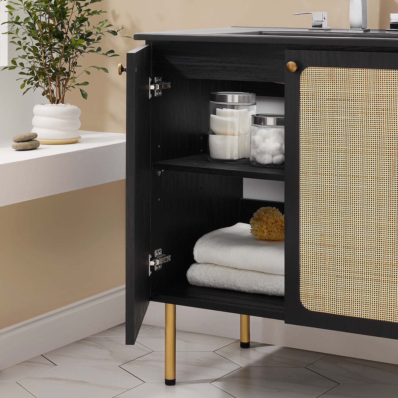 Calden Vanity Unit, Medium, Black