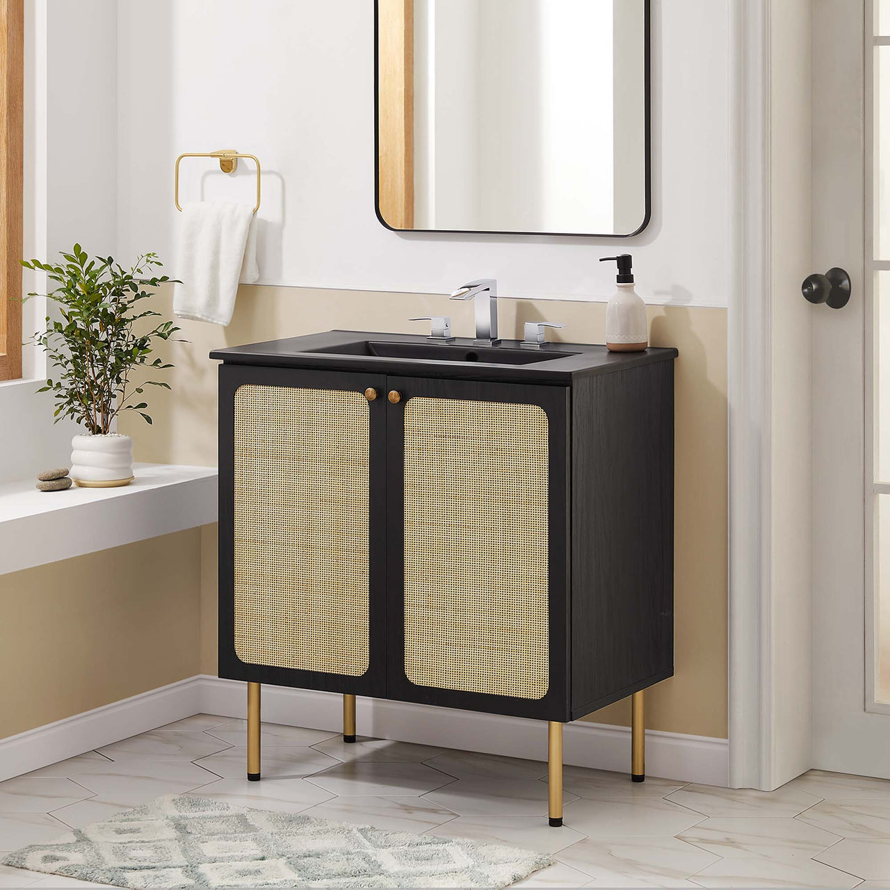 Calden Vanity Unit, Medium, Black