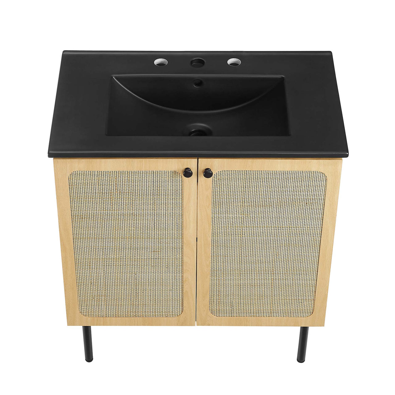 Calden Vanity Unit, Medium, Oak & Black