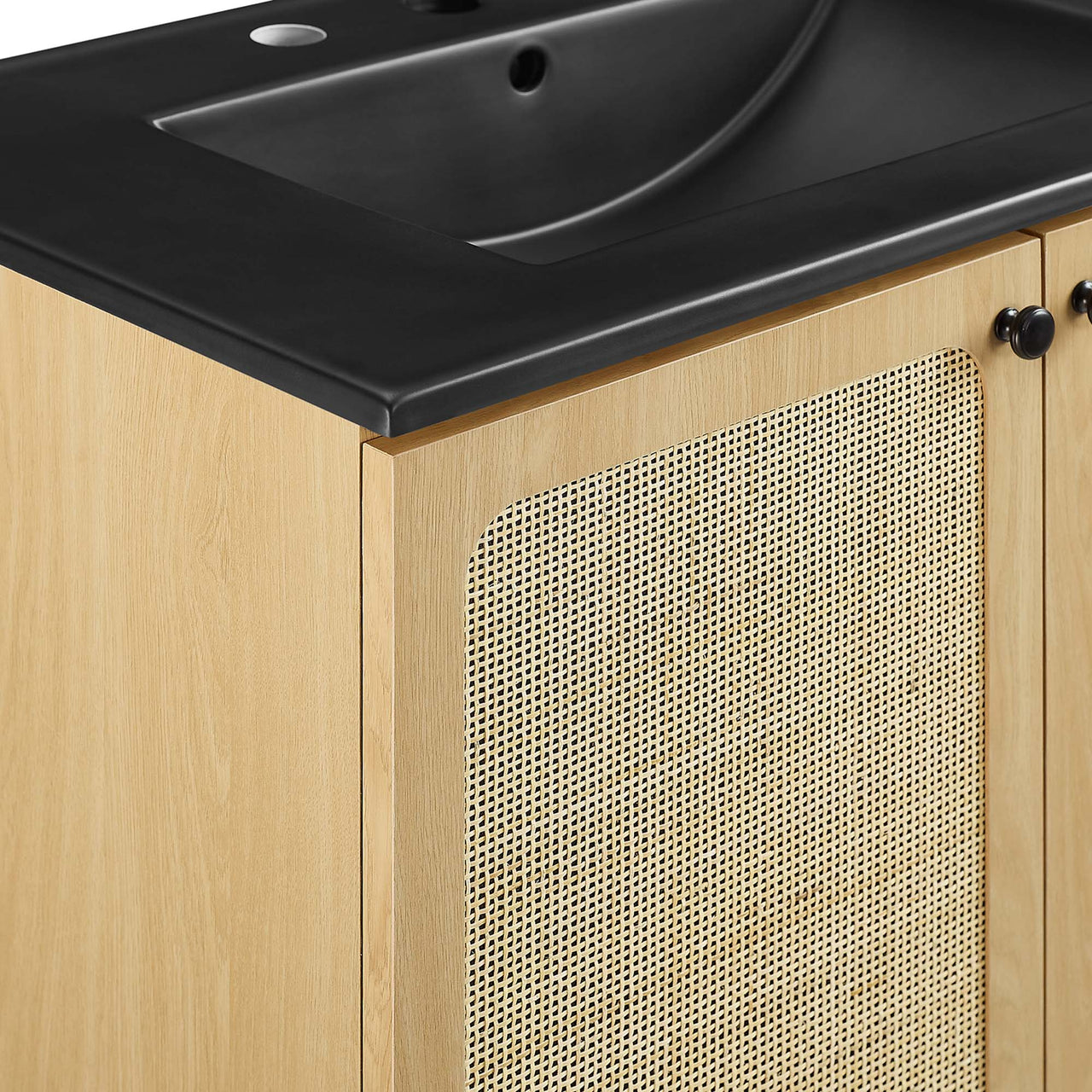 Calden Vanity Unit, Medium, Oak & Black