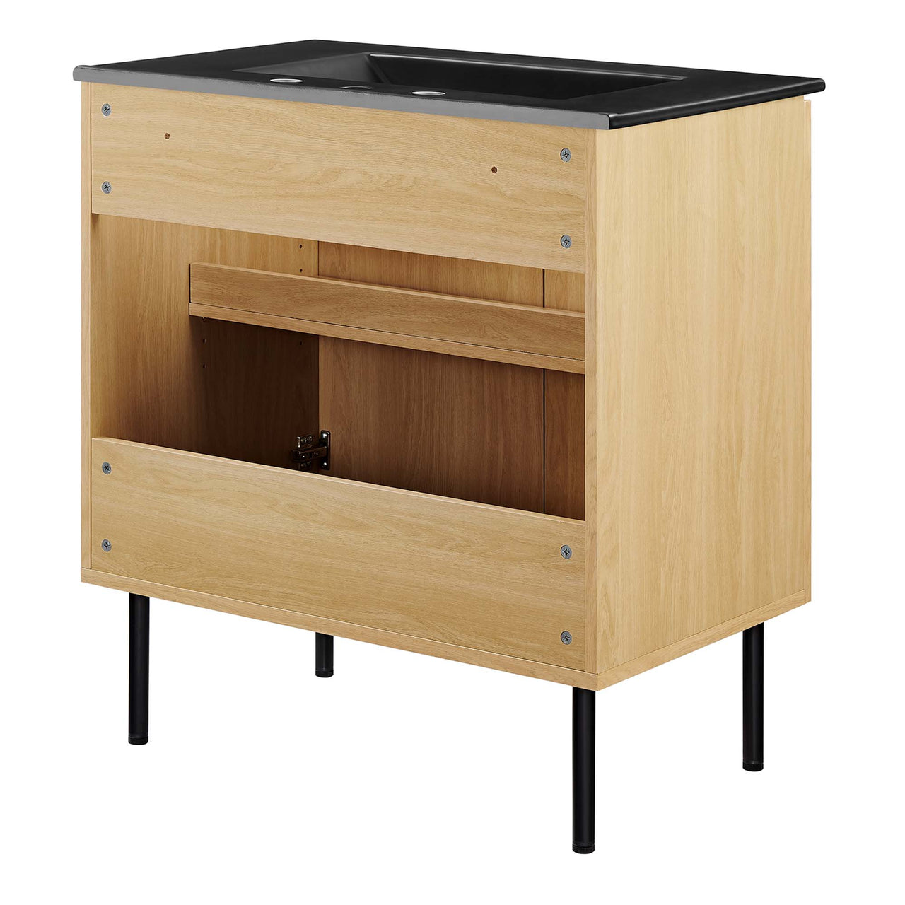 Calden Vanity Unit, Medium, Oak & Black