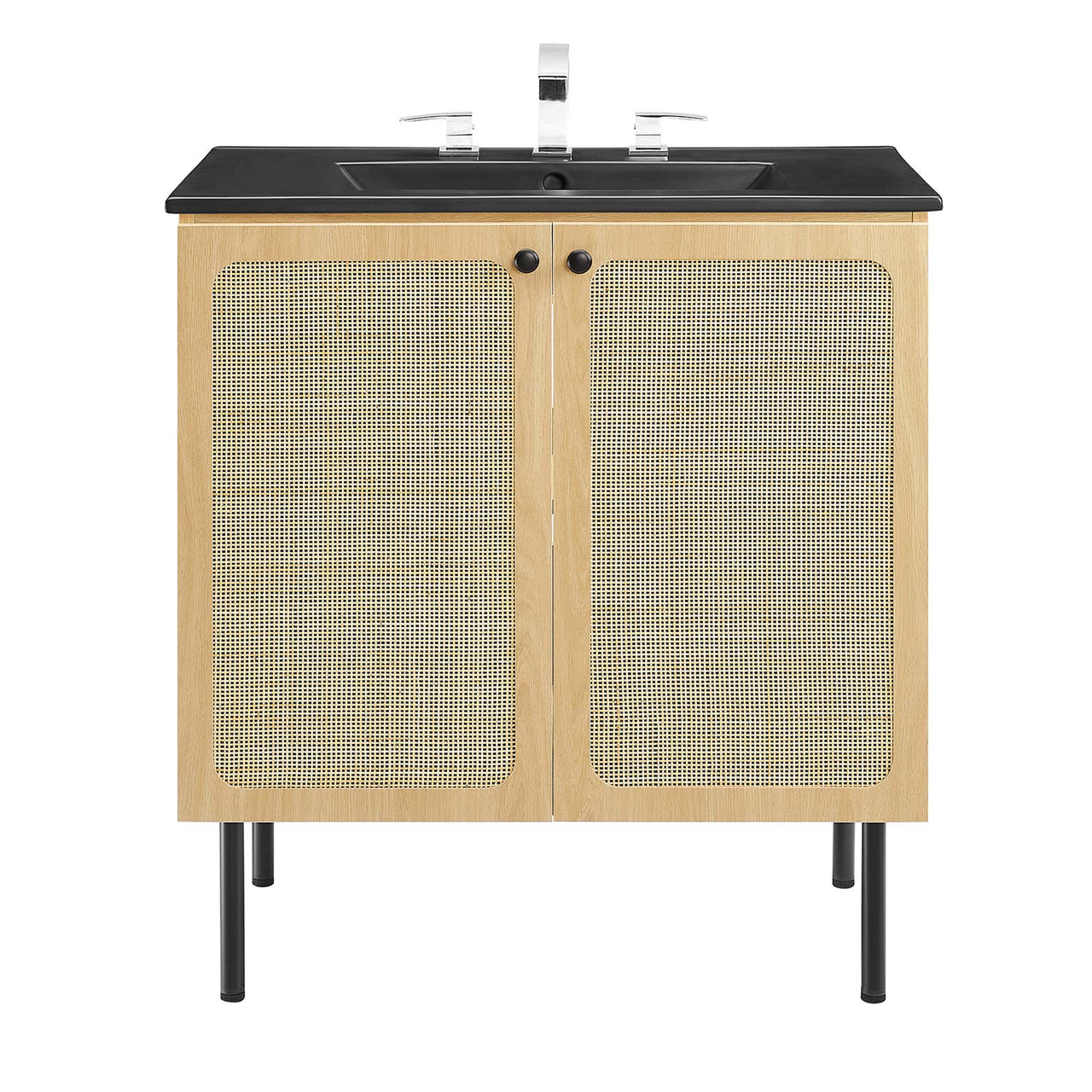 Calden Vanity Unit, Medium, Oak & Black