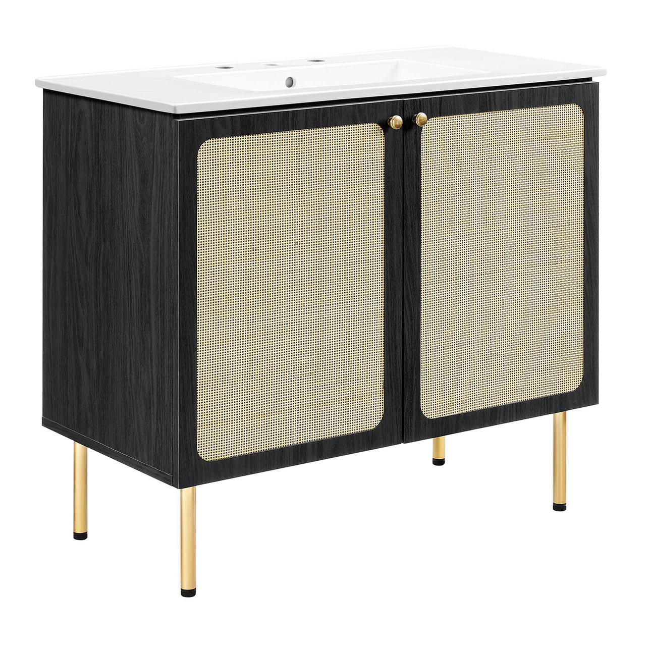 Calden Vanity Unit, Large, Black & White