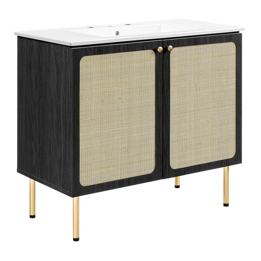 Calden Vanity Unit, Large, Black & White