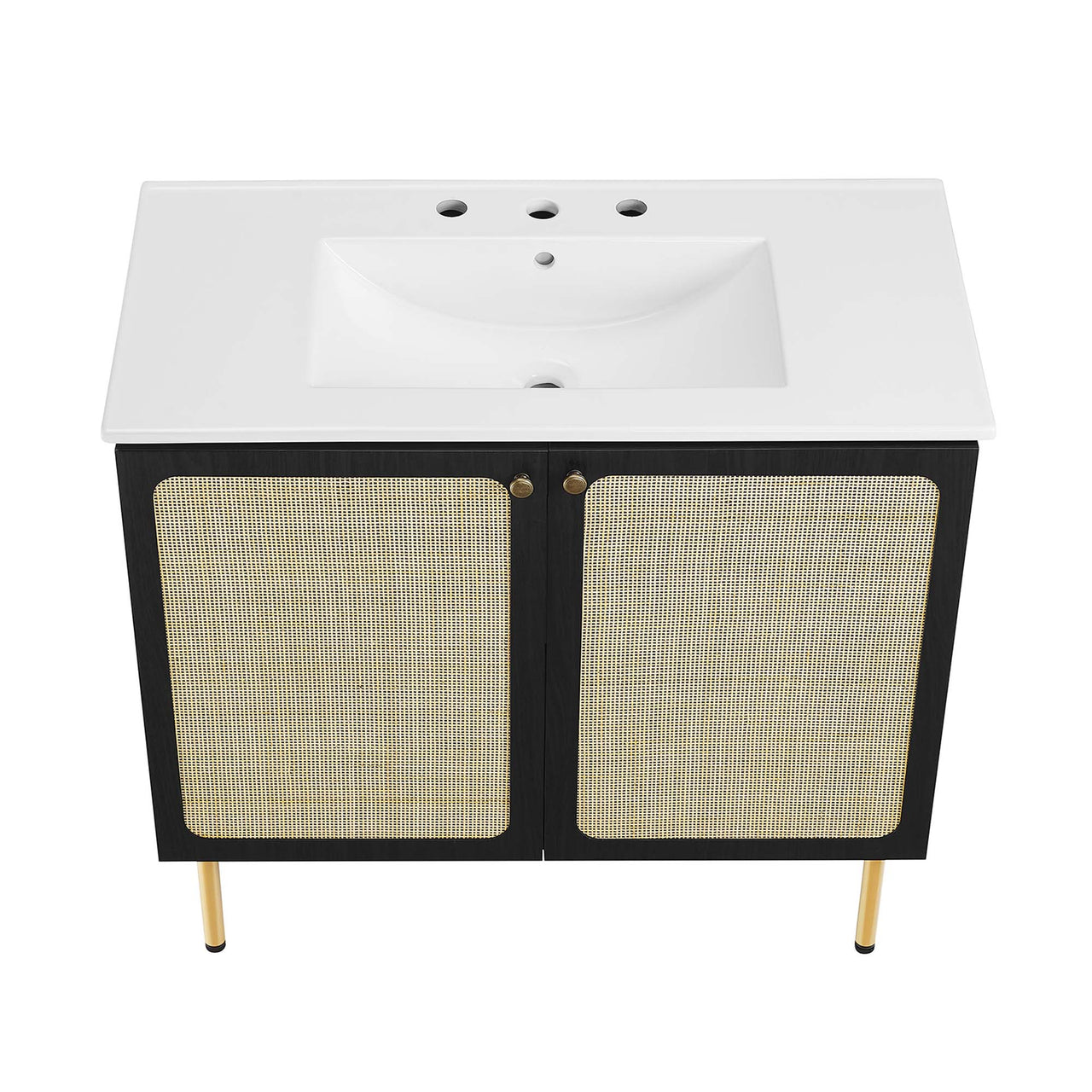 Calden Vanity Unit, Large, Black & White