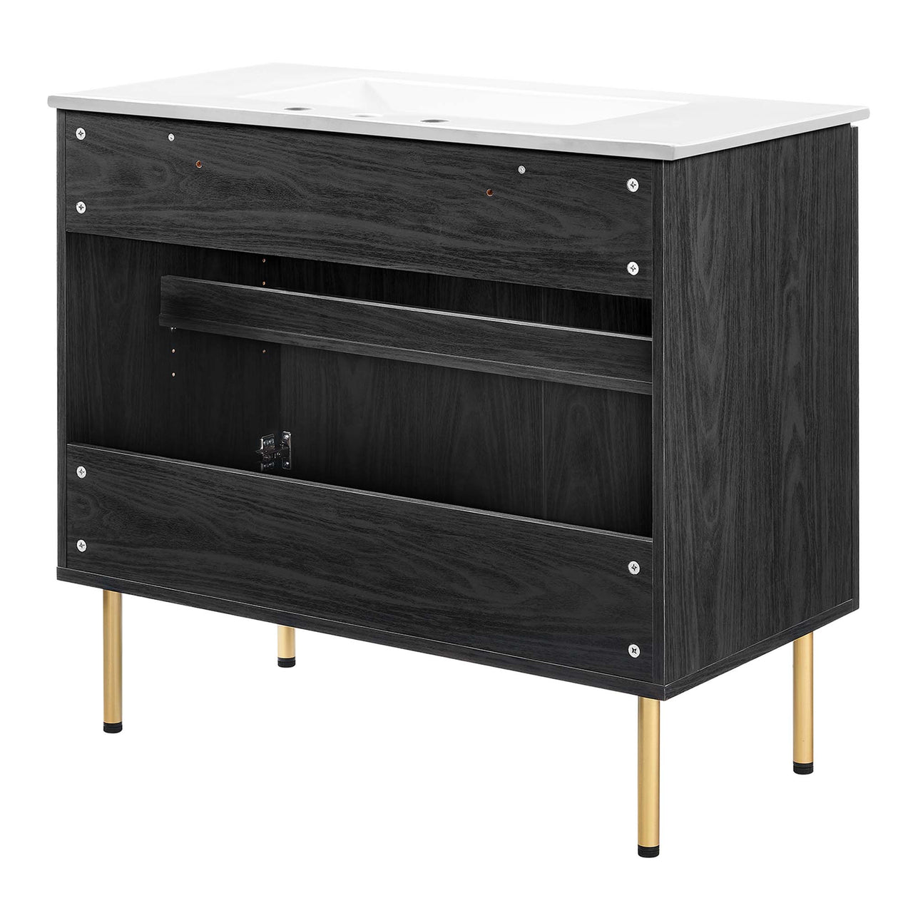 Calden Vanity Unit, Large, Black & White