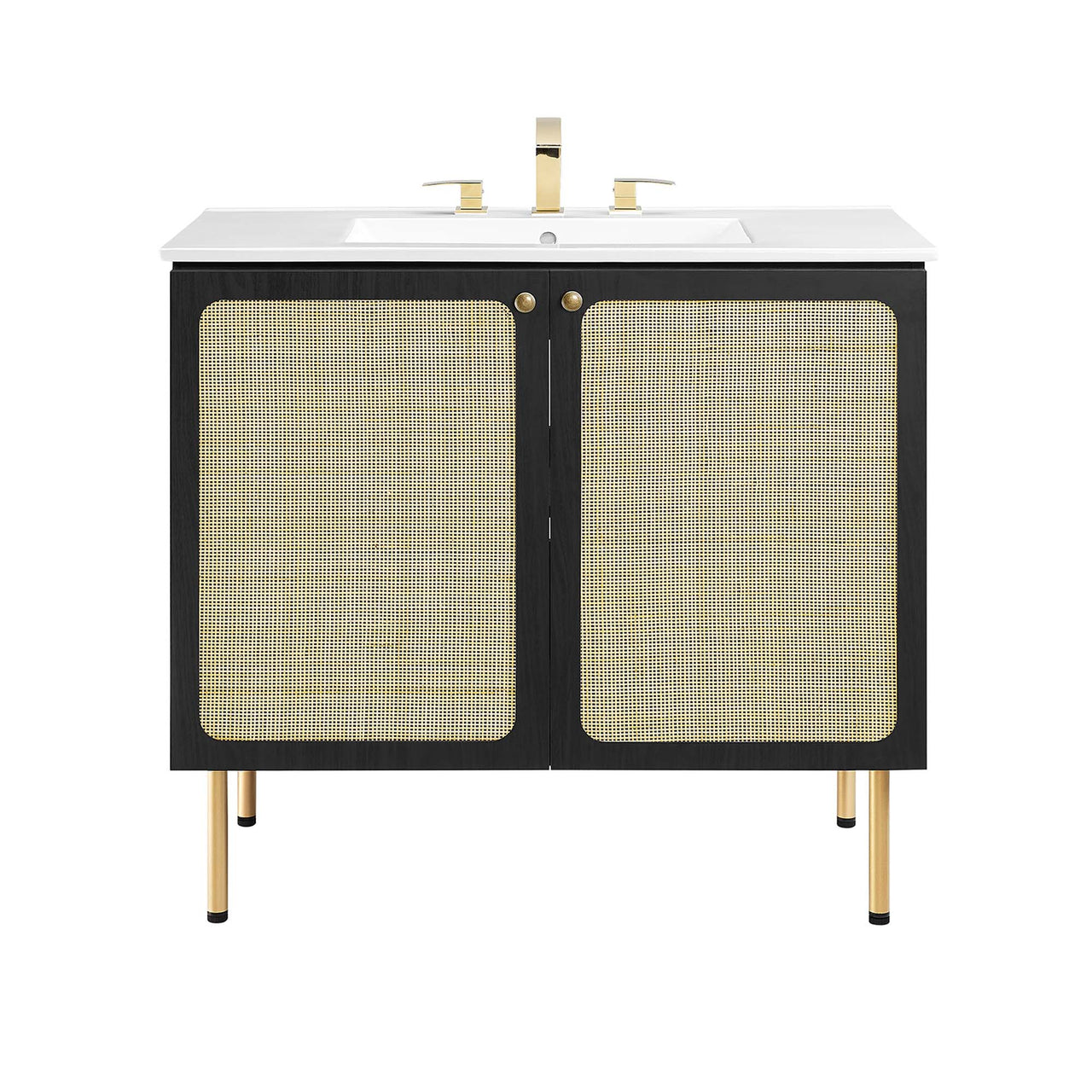 Calden Vanity Unit, Large, Black & White