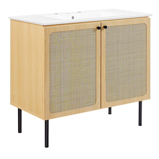 Calden Vanity Unit, Large, Oak & White