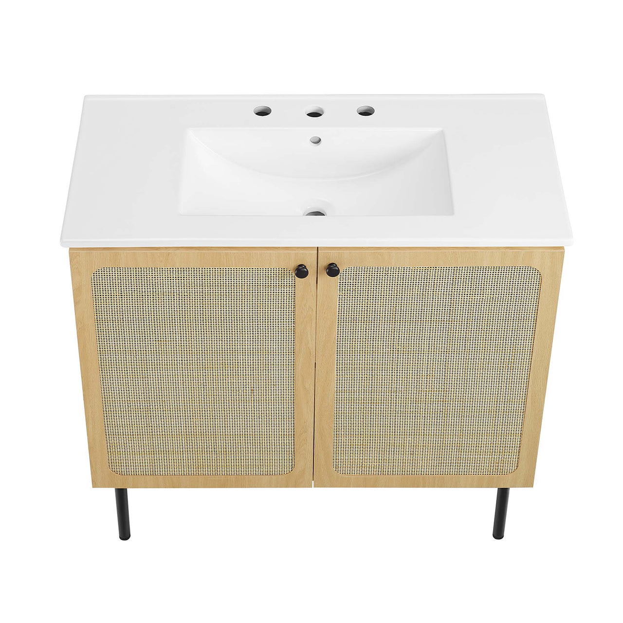 Calden Vanity Unit, Large, Oak & White