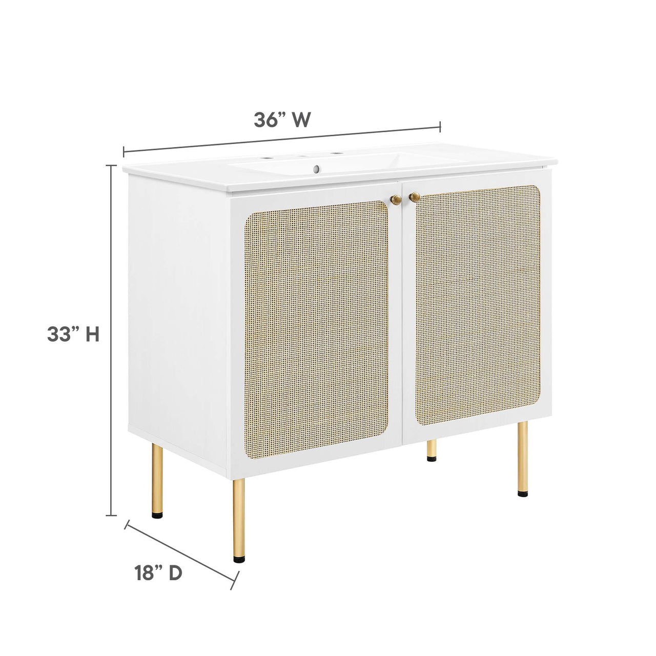 Calden Vanity Unit, Large, White